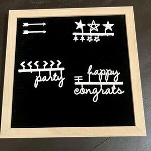 |DISCOUNTED SHIPPING| Modern Oak & Black Felt Letter Board - 12"x12" (Like New)